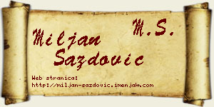 Miljan Sazdović vizit kartica